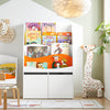 SoBuy KMB65-W Bibliothèque Enfant Étagère à Livres Étagère à Jouets Porte-revues à 4 Niveaux avec 2 Boîtes de Rangement