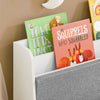 SoBuy KMB66-W Ladă de depozitare pentru copii, Bancă de depozitare pentru copii cu bibliotecă, 2 sertare pe roți și pernă de șezut, 100 x 45 x 70 cm, Alb