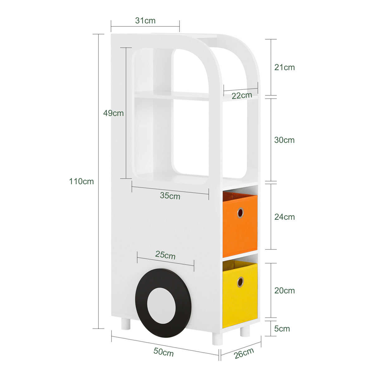 SoBuy KMB67-W+KMB68-W+KMB69-W Lot de 3 Bibliothèques pour Enfant Étagère Enfant Rangement pour Livres et Jouets, Forme de Voiture