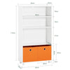 SoBuy Bibliotecă pentru copii cu 2 cutii portocalii depozitare raft pentru mobilier pentru copii pentru dormitor pentru copii White 60x25x110 cm KMB68-W