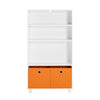 SoBuy Bibliotecă pentru copii cu 2 cutii portocalii depozitare raft pentru mobilier pentru copii pentru dormitor pentru copii White 60x25x110 cm KMB68-W