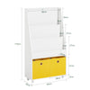 SoBuy Bibliotecă pentru copii cu 2 cutii rafturi de depozitare pentru mobilier pentru copii pentru dormitor pentru copii White 60x25x110 cm KMB69-W