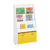 SoBuy KMB69-W Bibliotecă pentru copii, Raft de cărți, Raft de jucării pe 3 niveluri cu 2 cutii de depozitare
