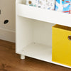 SoBuy Bibliotecă pentru copii cu 2 cutii rafturi de depozitare pentru mobilier pentru copii pentru dormitor pentru copii White 60x25x110 cm KMB69-W