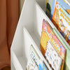 SoBuy KMB69-W Bibliotecă pentru copii, Raft de cărți, Raft de jucării pe 3 niveluri cu 2 cutii de depozitare