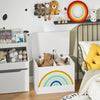 SoBuy Cutie de jucării pentru suport pentru copii pentru copii cu cutie de box cu capac alb+curcubeu 62x40x44cm KMB70-W