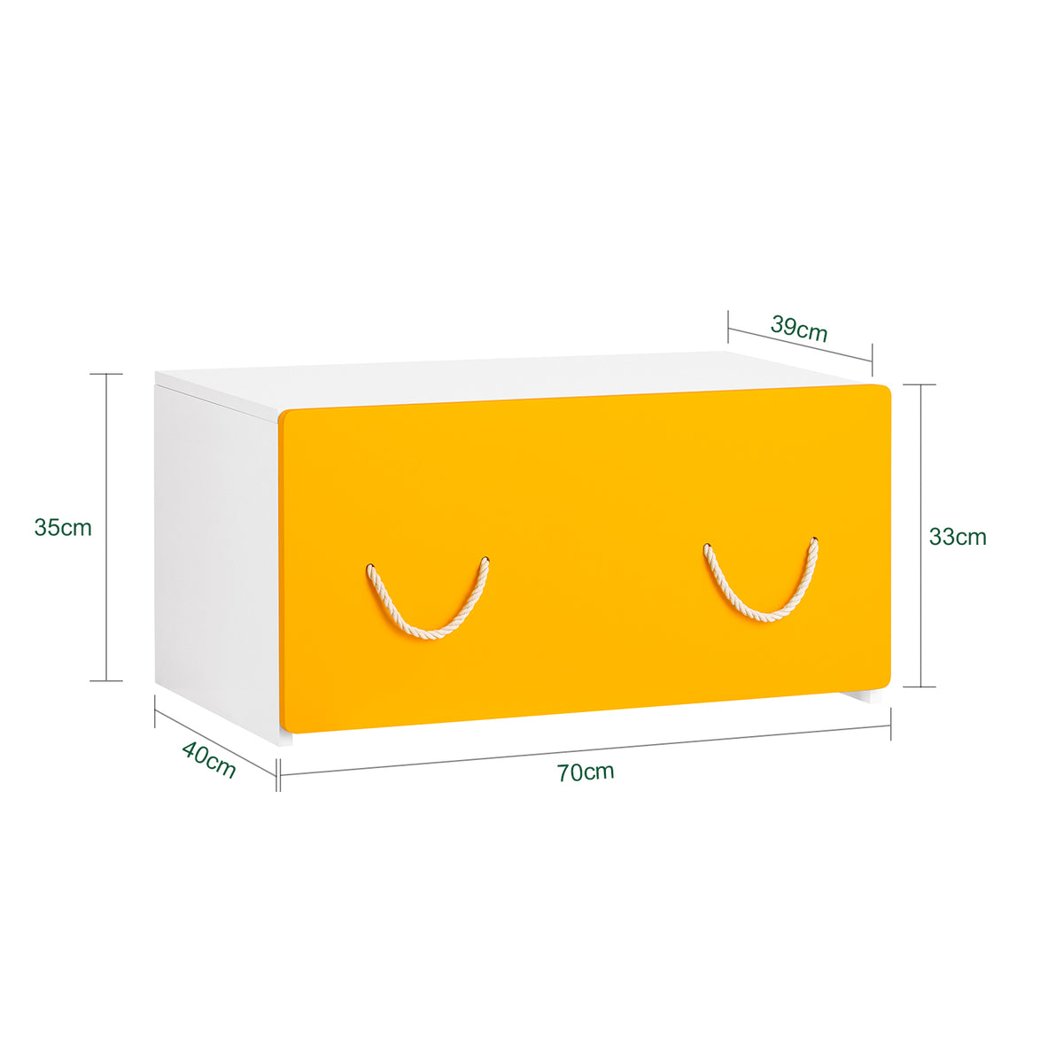 SoBuy KMB73-W Coffre à Jouets pour Enfant à Roulettes, Boîte de Rangement, Bac de Rangement avec 1 Tiroir
