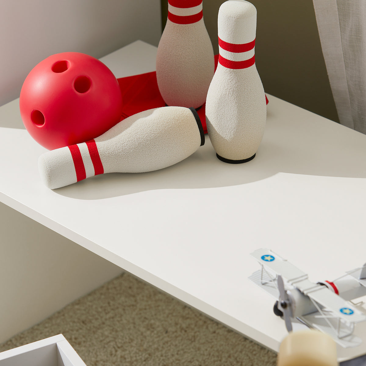 SoBuy KMB73-W Coffre à Jouets pour Enfant à Roulettes, Boîte de Rangement, Bac de Rangement avec 1 Tiroir