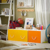SoBuy Jocuri pentru jocuri pentru copii jucărie pentru copii pentru copii coșuri albe sâni și galben 70x40x35cm KMB73-W