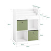 SoBuy Raft pentru bibliotecă pentru copii cu 2 cutii în organizarea țesăturii de jucărie albă jucărie 60x34x80cm KMB79-W