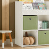 SoBuy KMB79-W Bibliotecă pentru copii, Raft de depozitare pentru jucării și cărți, Dulap de depozitare pentru camera copiilor cu 3 rafturi, 4 compartimente și 2 cutii de depozitare, 60x34x80 cm