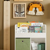 SoBuy Raft pentru bibliotecă pentru copii cu 2 cutii în organizarea țesăturii de jucărie albă jucărie 60x34x80cm KMB79-W