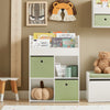 SoBuy Raft pentru bibliotecă pentru copii cu 2 cutii în organizarea țesăturii de jucărie albă jucărie 60x34x80cm KMB79-W