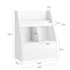 SoBuy Bibliotecă pentru copii pentru copii cu copii cu piept de suport pentru mobilier detașabil dormitor alb 80x40x100cm KMB83-W