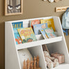 SoBuy Bibliotecă pentru copii pentru copii cu copii cu piept de suport pentru mobilier detașabil dormitor alb 80x40x100cm KMB83-W