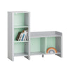 SoBuy KMB89-HG Bibliotecă pentru Copii, Banchetă-raft pentru Jucării și Cărți, Raft pentru Cărți pentru Băieți Fete, 5 Compartimente