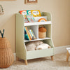 SoBuy Bibliotecă pentru copii cu compartimente de depozitare și o cutie de raft pentru jucării raft pentru copii care organizează jucării Green 60x36x88.8cm KMB90-GR
