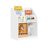 SoBuy KMB98-W Bibliothèque Enfants Étagère à Livres avec Porte Coulissante, Étagère pour Jouets