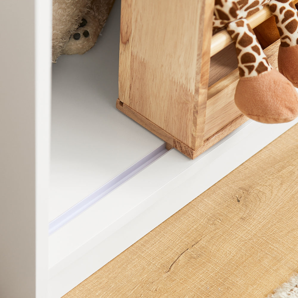 SoBuy KMB98-W Bibliothèque Enfants Étagère à Livres avec Porte Coulissante, Étagère pour Jouets