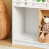 SoBuy KMB98-W Bibliothèque Enfants Étagère à Livres avec Porte Coulissante, Étagère pour Jouets