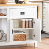SoBuy KNL06-WN Placard ilot Central de Cuisine avec Plan de Travail Extensible en Bois d'hévéa, 2 Portes, 2 Tiroirs