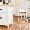 SoBuy KNL06-WN Placard ilot Central de Cuisine avec Plan de Travail Extensible en Bois d'hévéa, 2 Portes, 2 Tiroirs