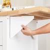 SoBuy KNL06-WN Placard ilot Central de Cuisine avec Plan de Travail Extensible en Bois d'hévéa, 2 Portes, 2 Tiroirs