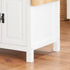 SoBuy KNL06-WN Placard ilot Central de Cuisine avec Plan de Travail Extensible en Bois d'hévéa, 2 Portes, 2 Tiroirs