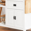 SoBuy KNL06-WN Placard ilot Central de Cuisine avec Plan de Travail Extensible en Bois d'hévéa, 2 Portes, 2 Tiroirs
