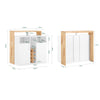 SoBuy Penisola Kitchen Independent Kitchen Mobile Bianco-Natural Credenza 105x60x105 cm KNL07-WW