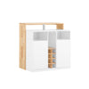 SoBuy Penisola Kitchen Independent Kitchen Mobile Bianco-Natural Credenza 105x60x105 cm KNL07-WW