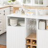 SoBuy Penisola Kitchen Independent Kitchen Mobile Bianco-Natural Credenza 105x60x105 cm KNL07-WW