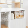 SoBuy Penisola Kitchen Independent Kitchen Mobile Bianco-Natural Credenza 105x60x105 cm KNL07-WW