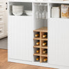 SoBuy Penisola Kitchen Independent Kitchen Mobile Bianco-Natural Credenza 105x60x105 cm KNL07-WW