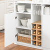 SoBuy Penisola Kitchen Independent Kitchen Mobile Bianco-Natural Credenza 105x60x105 cm KNL07-WW