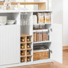 SoBuy Penisola Kitchen Independent Kitchen Mobile Bianco-Natural Credenza 105x60x105 cm KNL07-WW