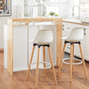 SoBuy Penisola Kitchen Independent Kitchen Mobile Bianco-Natural Credenza 105x60x105 cm KNL07-WW