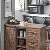 SoBuy KNL08-N îlot Central Mange-Debout Placard de Cuisine Buffet de Rangement Multi-rangements avec 1 Porte de Grange, Porte-Bouteilles, 3 Tiroirs