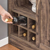SoBuy KNL08-N îlot Central Mange-Debout Placard de Cuisine Buffet de Rangement Multi-rangements avec 1 Porte de Grange, Porte-Bouteilles, 3 Tiroirs