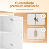 SoBuy KNL09-WN Ìlot Central de Cuisine 3-en-1 – Buffet, Table Bar et Plan de Travail, 170×60×89 cm, Blanc & Bois