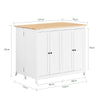 SoBuy KNL10-WN îlot Central de Cuisine Buffet de Rangement Mange-Deboutavec Plans de Travail Rabattable 2 armoires 4 Portes