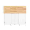 SoBuy KNL10-WN îlot Central de Cuisine Buffet de Rangement Mange-Deboutavec Plans de Travail Rabattable 2 armoires 4 Portes