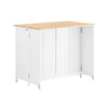 SoBuy KNL10-WN îlot Central de Cuisine Buffet de Rangement Mange-Deboutavec Plans de Travail Rabattable 2 armoires 4 Portes