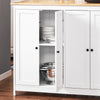 SoBuy KNL10-WN îlot Central de Cuisine Buffet de Rangement Mange-Deboutavec Plans de Travail Rabattable 2 armoires 4 Portes