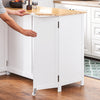 SoBuy KNL10-WN îlot Central de Cuisine Buffet de Rangement Mange-Deboutavec Plans de Travail Rabattable 2 armoires 4 Portes
