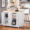 SoBuy KNL10-WN îlot Central de Cuisine Buffet de Rangement Mange-Deboutavec Plans de Travail Rabattable 2 armoires 4 Portes