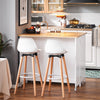 SoBuy KNL10-WN îlot Central de Cuisine Buffet de Rangement Mange-Deboutavec Plans de Travail Rabattable 2 armoires 4 Portes