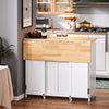 SoBuy KNL10-WN îlot Central de Cuisine Buffet de Rangement Mange-Deboutavec Plans de Travail Rabattable 2 armoires 4 Portes