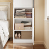 SoBuy KSB03-W Armoire Penderie 2 Portes pour Chambre – Penderie et 3 Étagères, Anti-Basculement – 45×55×187 cm, Blanc
