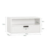SoBuy NKD03-Wx2 Noptieră suspendată, Noptieră plutitoare cu sertar și raft, Etajeră de perete pentru dormitor, L 45 x l 25 x H 22 cm, Alb